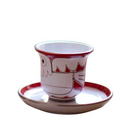 Tazza da tè con piattino Uccello Bianco TZ72CN Tazza da tè con piattino Uccello Bianco TZ72CN